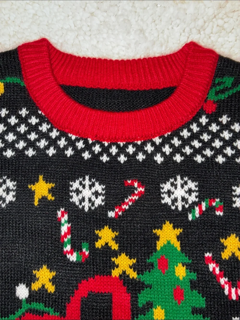 NWT Kids Black Ugly Christmas Sweater with Red Truck and Tree size 4T